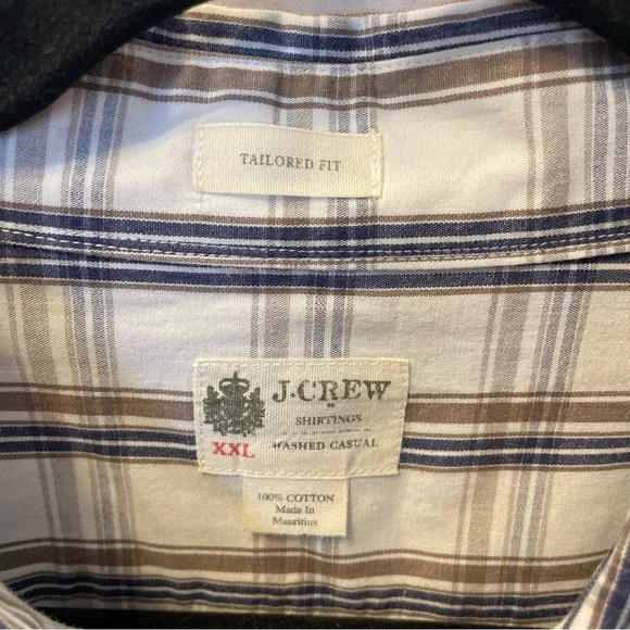 J.Crew Shirtings Cotton Size XXL Long Sleeve Button Front Shirt Tailored Plaid - Picture 6 of 12